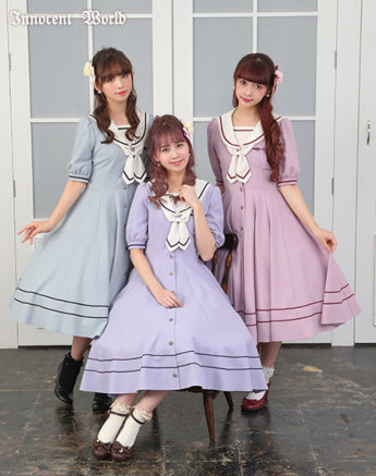 新作「サーキュラーセーラーワンピース」発表♪ 春色の大人セーラー