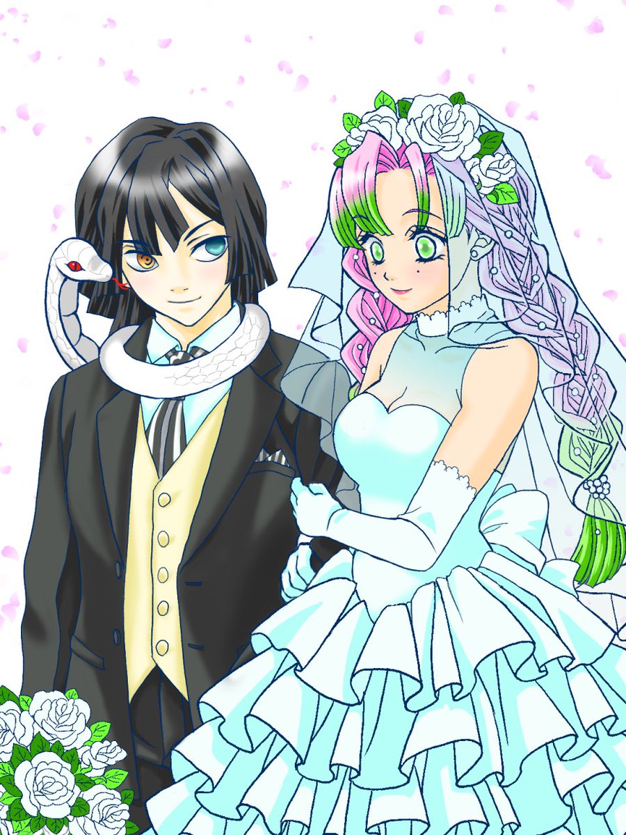 和装と悩んだけどウエディングドレスバージョンで #おばみつ #おばみつ