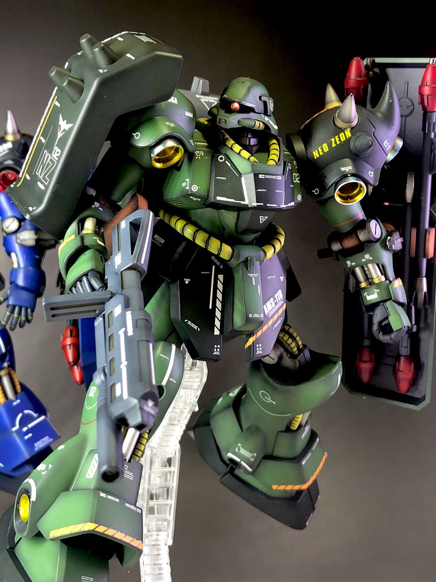 新作】 HGUC ギラ•ドーガ完成しました。 全塗装、デカールまみれ 毎度