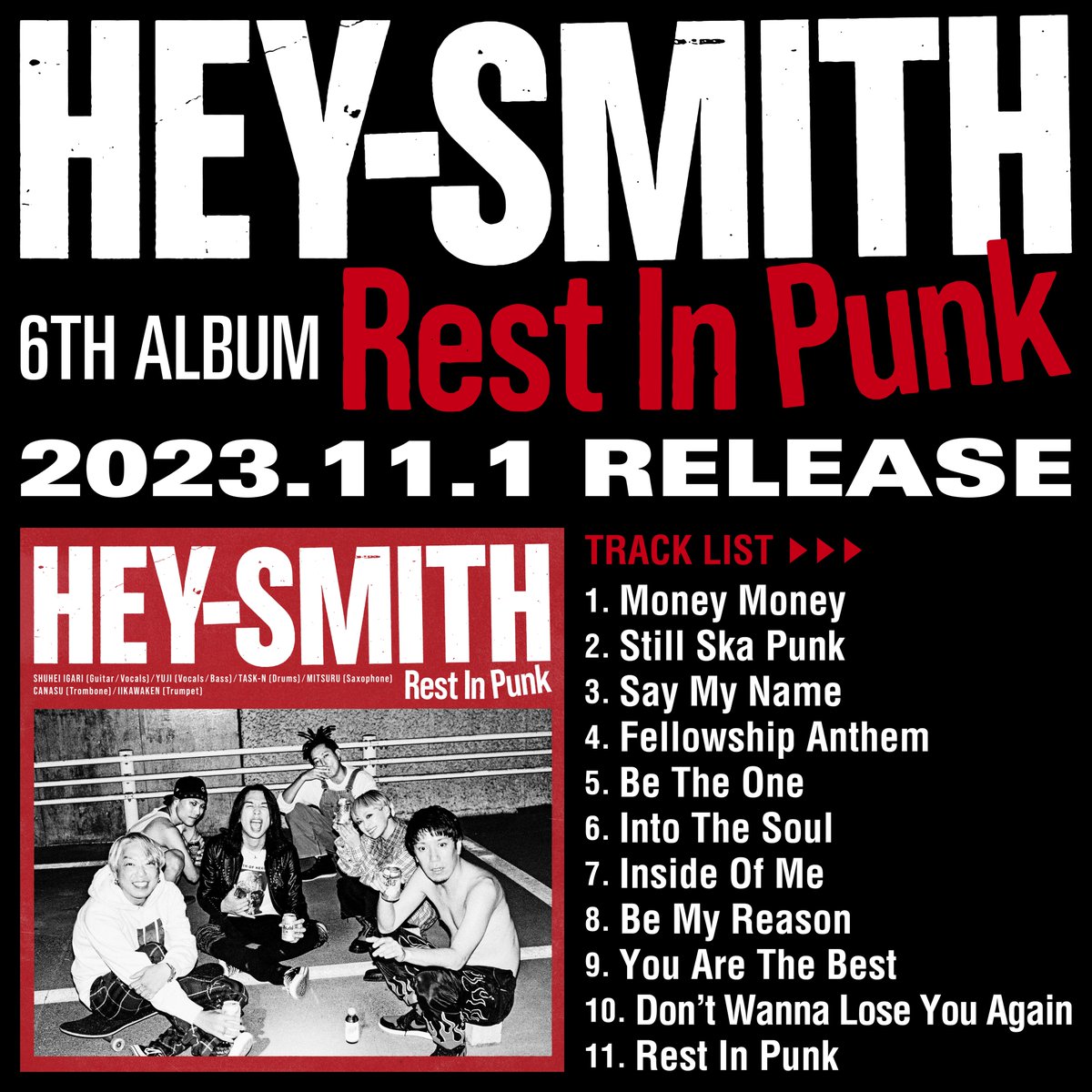 リリース情報】 2023.11.1 Release 6TH NEW ALBUM 「Rest In Punk