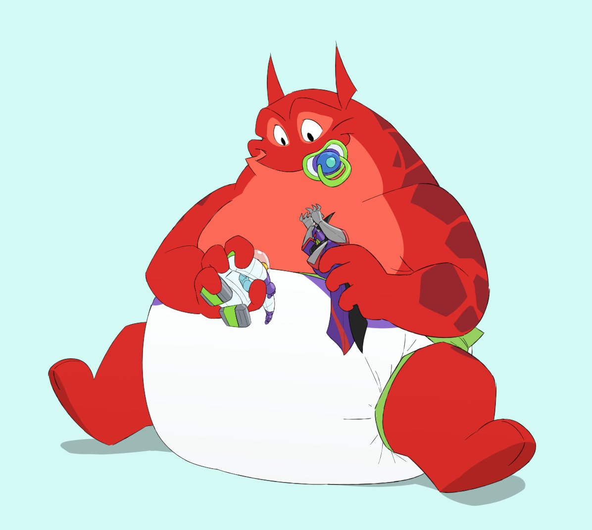 No breaks for Buzz Lightyear's #1 superfan. Another redraw of an