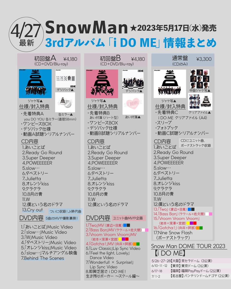 ⛄️🌟💿／ 3rdアルバム「i DO ME」情報まとめ 【4/27最新ver】 CD購入