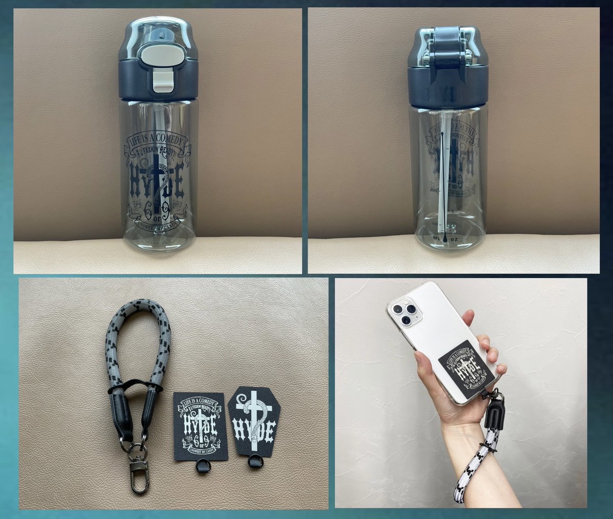 Novelbright ハンドストラップ付きクリアボトル Novelbright ハンド