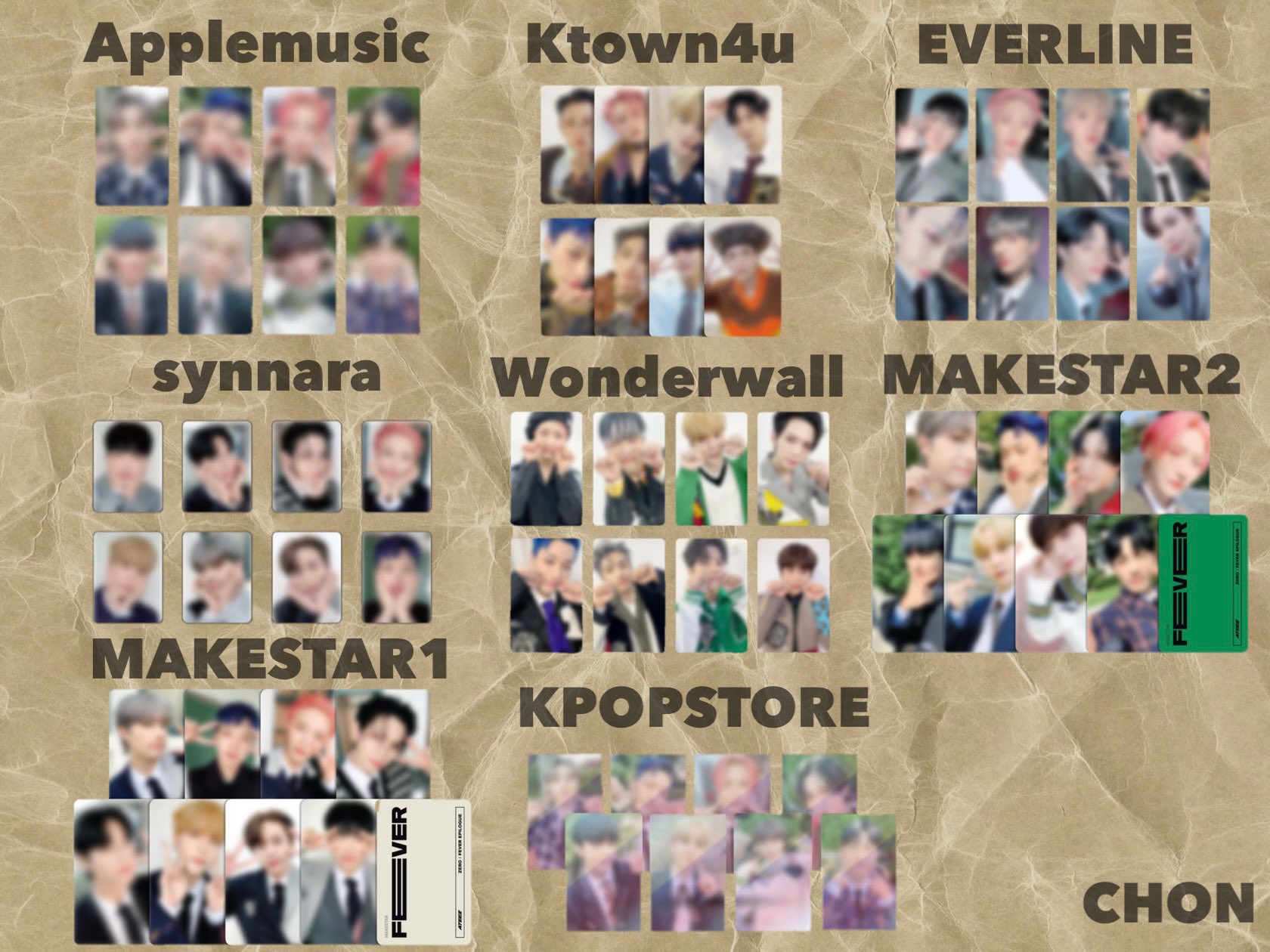 wonderwall ver4 ATEEZ 特典トレカ セット wonderwall ver4 ATEEZ 特典