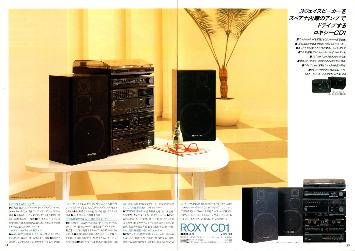 KENWOOD コンパクトコンポステレオROXY（1987.12）② DG5/DG3/CD1