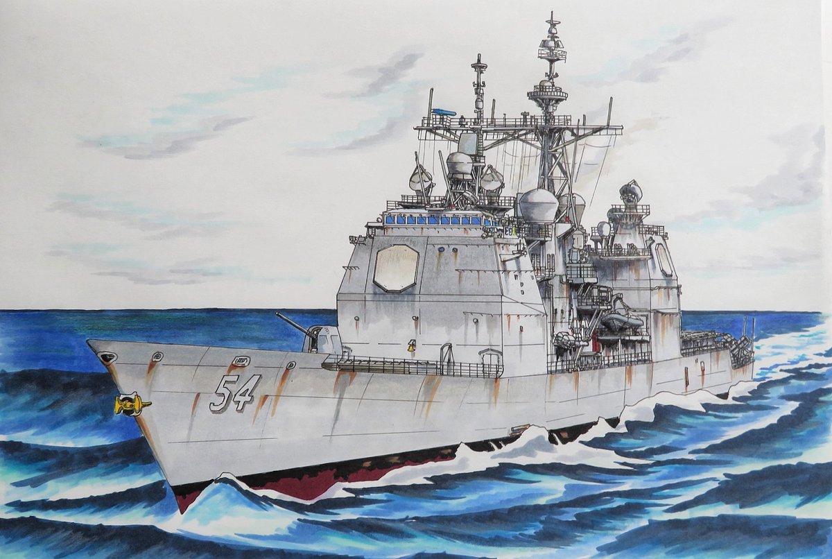 拙いですが…今まで描いた ＃タイコンデロガ級 #ミサイル巡洋艦 たち
