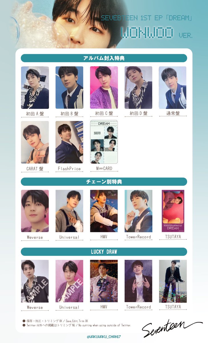 SEVENTEEN セブチ ウォヌ Dream ラキドロ 特典 SEVENTEEN DREAM トレカ