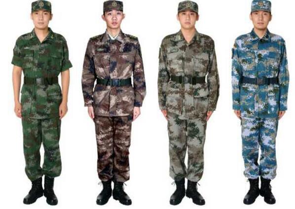 07式戦闘服] PLAの新型迷彩服。グレーを基調とした汎用迷彩、ダーク