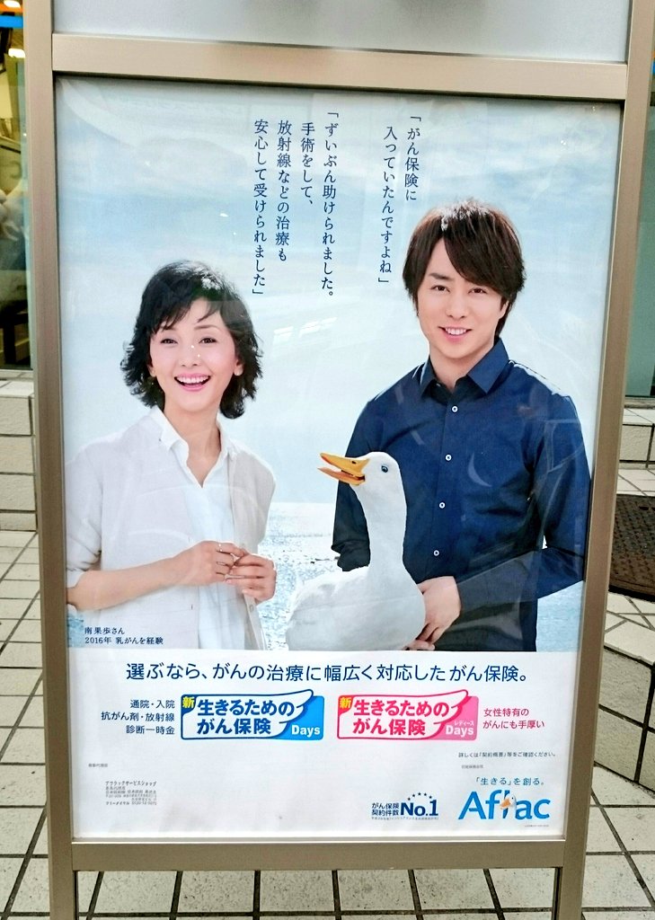 アフラック、南果歩さんとの新しいポスターになってる！ 新CMも来るだろか