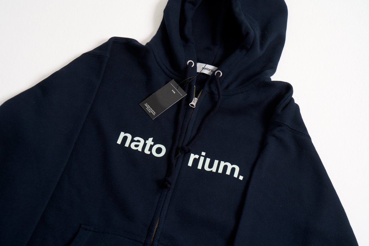 ◤ NEW MERCH ◢ natorium zip Hoodie gray / navy natorium zip