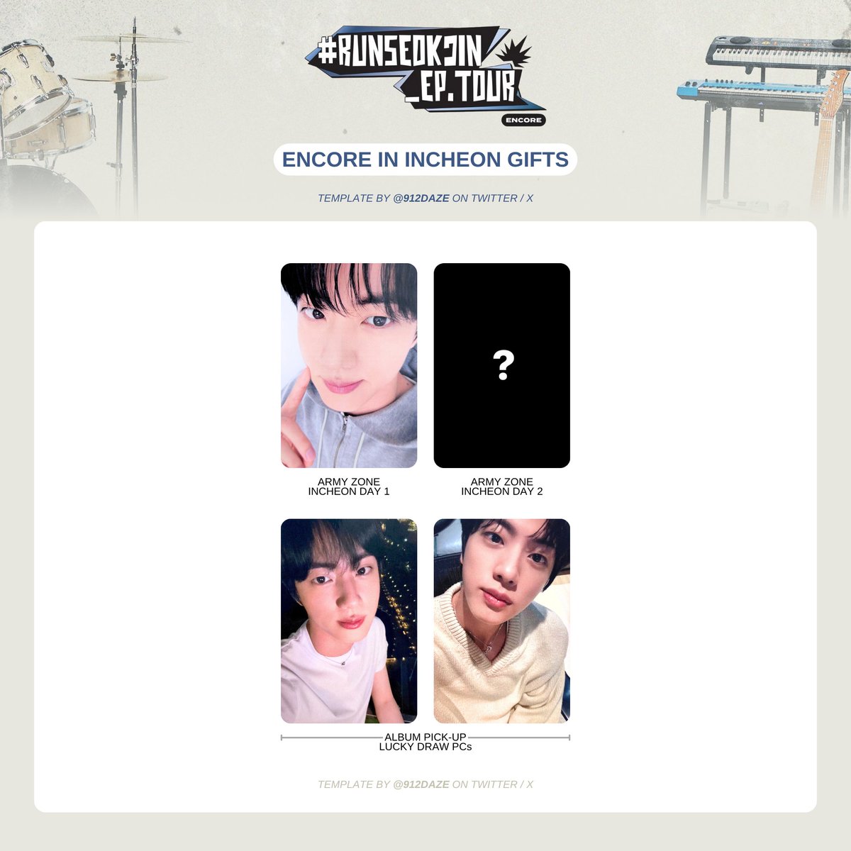 BTS JIN SEOKJIN ALBUM PC PHOTOCARD WL WISHLIST TEMPLATE
