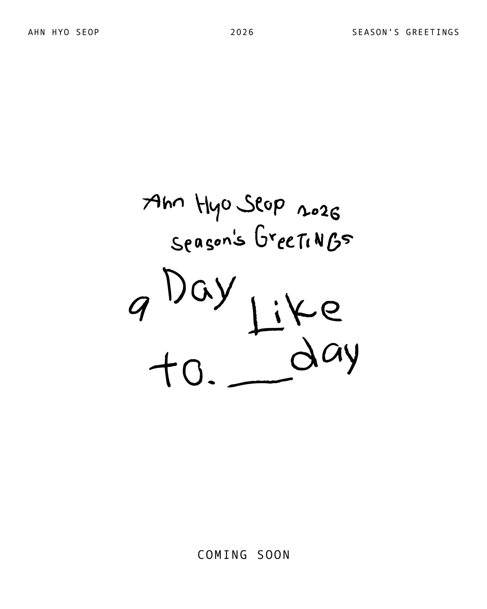 アン・ヒョソプの2026年シーグリ[A Day Like to.___day]が発表されたよ