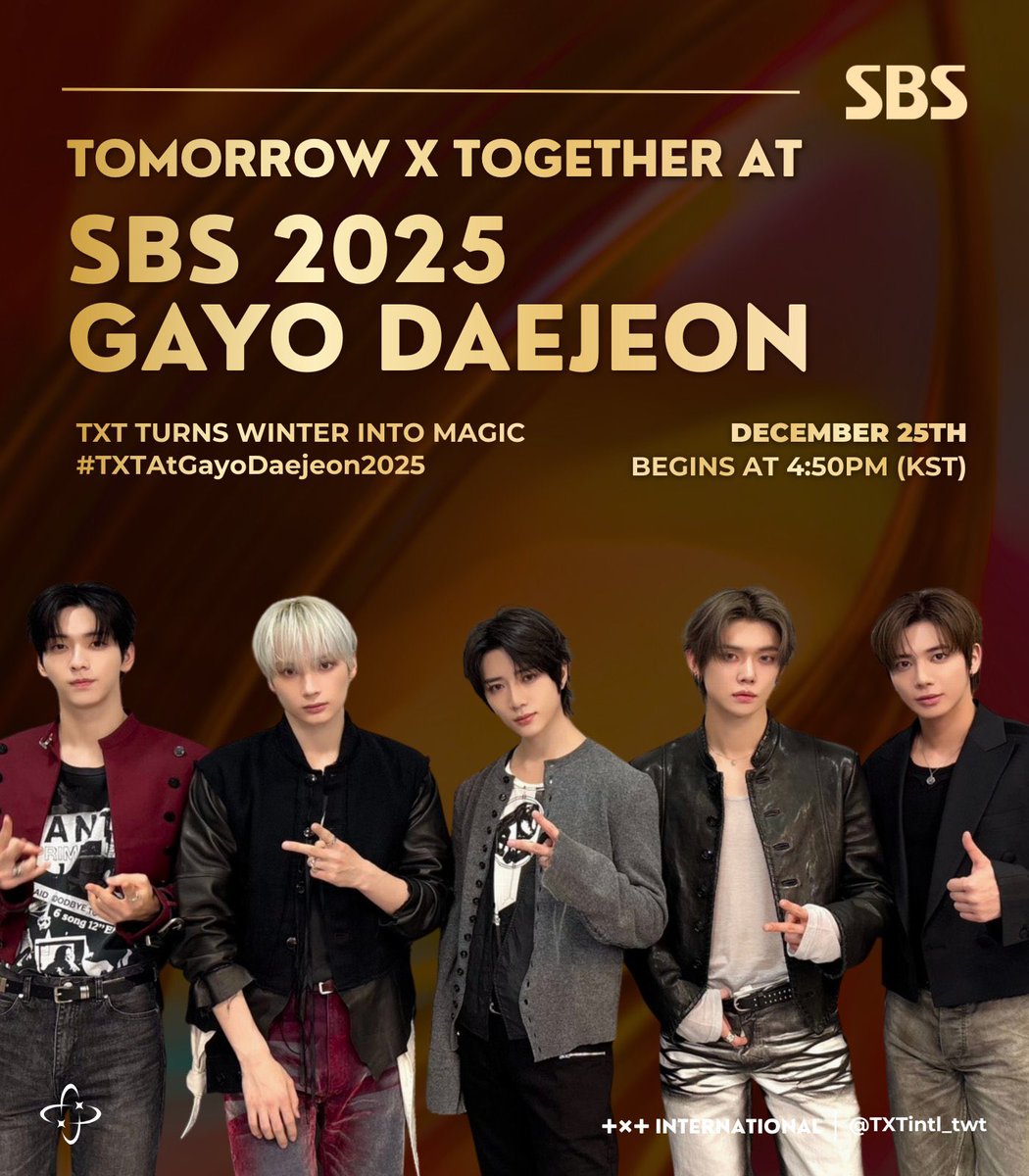 TXTは本日開催の「2025 SBS歌謡大典」に出演し、YEONJUN と HUENINGKAI