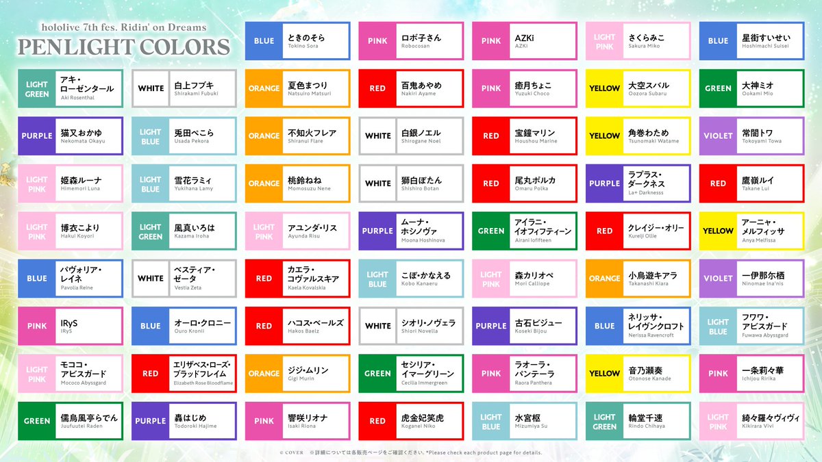 🗣️あなたの推しは、何色❓ ＼ 「hololive 7th fes. Ridin' on Dreams