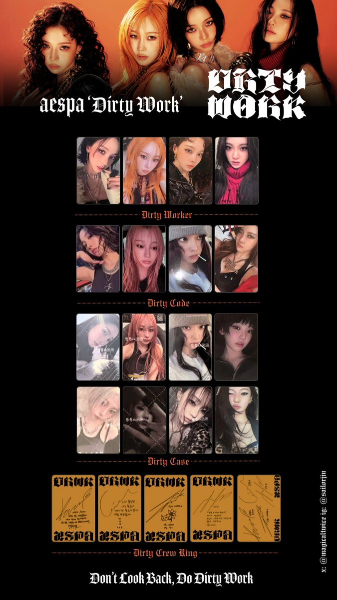Aespa Dirty Work Full Photocard Template Karina Giselle Winter