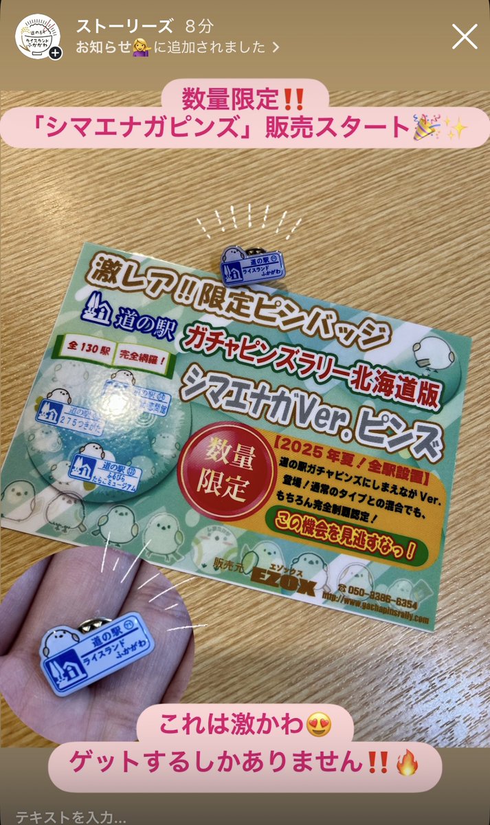 道の駅ピンズに「シマエナガピンズ」が新登場！ 数量限定のこちらの