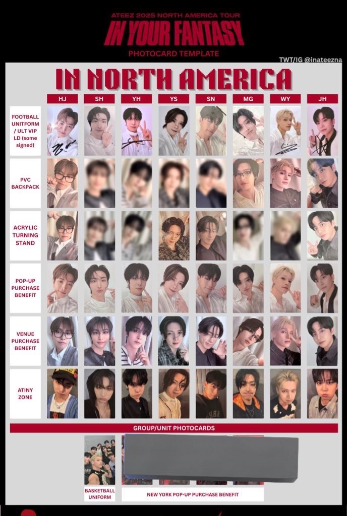 Ateez In your Fantasy Tour North America US Pop Up Exclusive Photocard