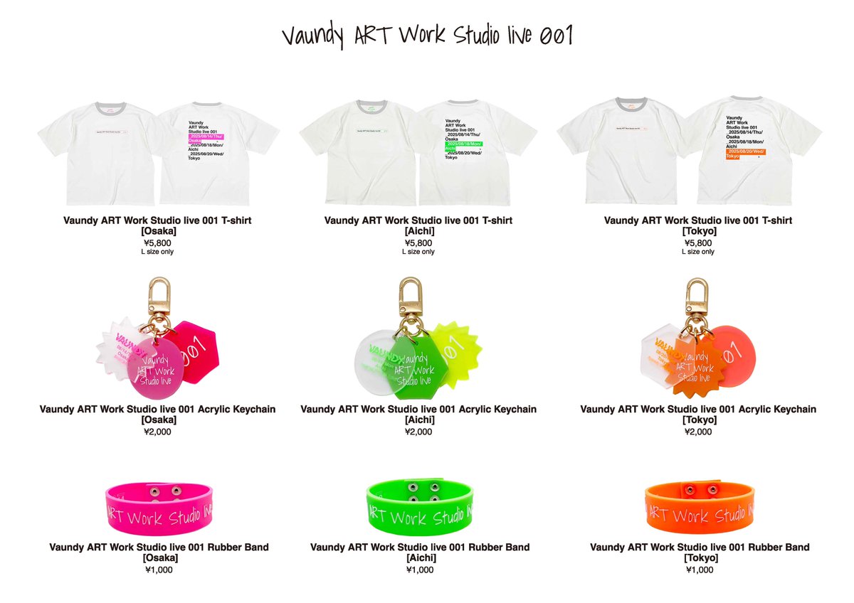 Vaundy ART Work Studio live 001 OFFICIAL GOODS