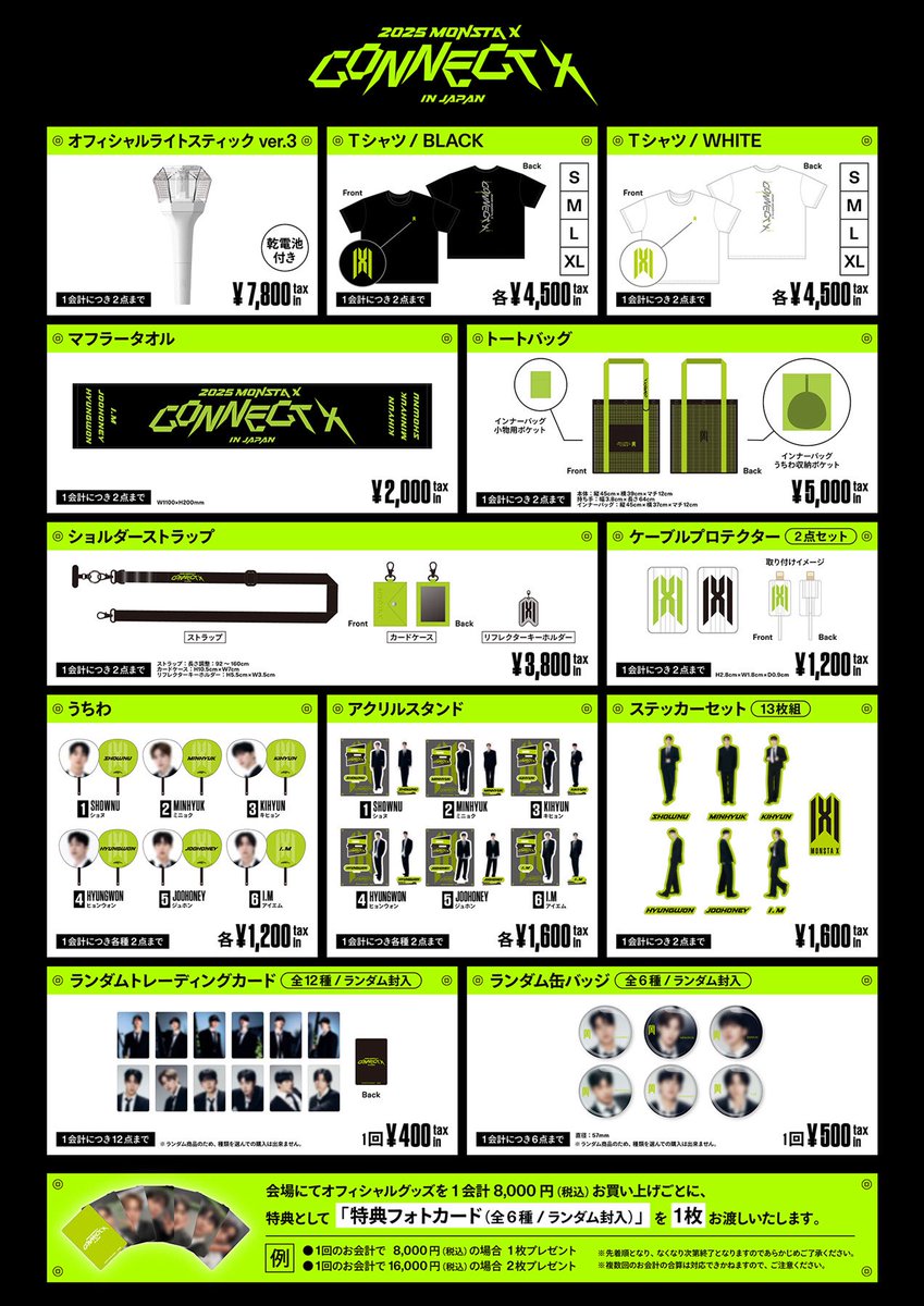 📢 2025 MONSTA X “CONNECT X” 日本公演のグッズラインナップの絵柄が