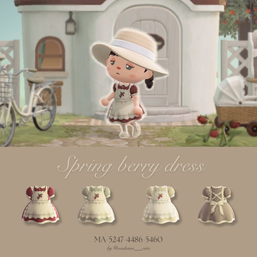 いちごのエプロンドレス🍓🍃 MA-5247-4486-5460 #あつまれどうぶつの森