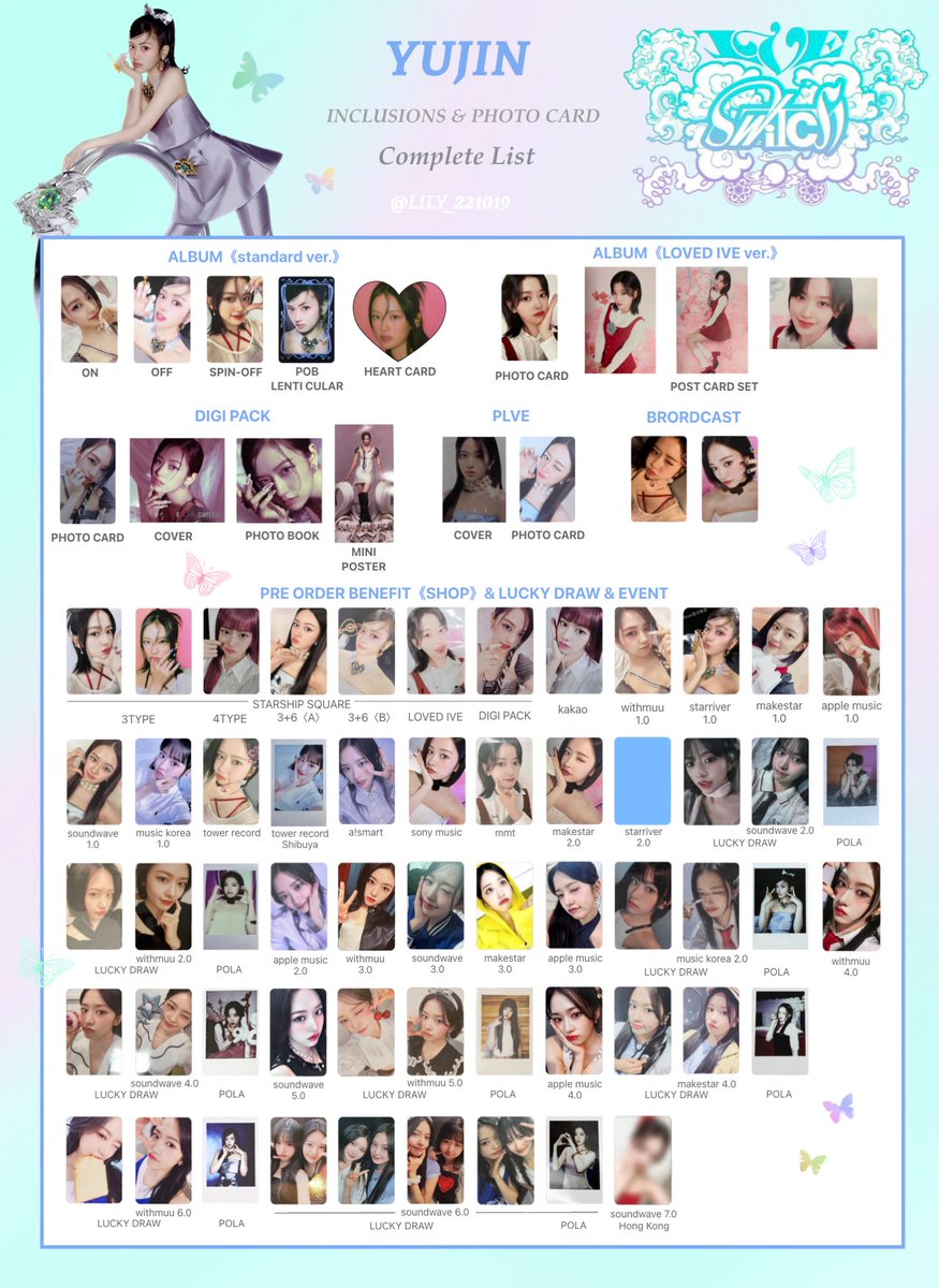 IVE SWITCH】 封入&特典 トレカ 一覧 🦋Complete List ver.➂ 📍追加