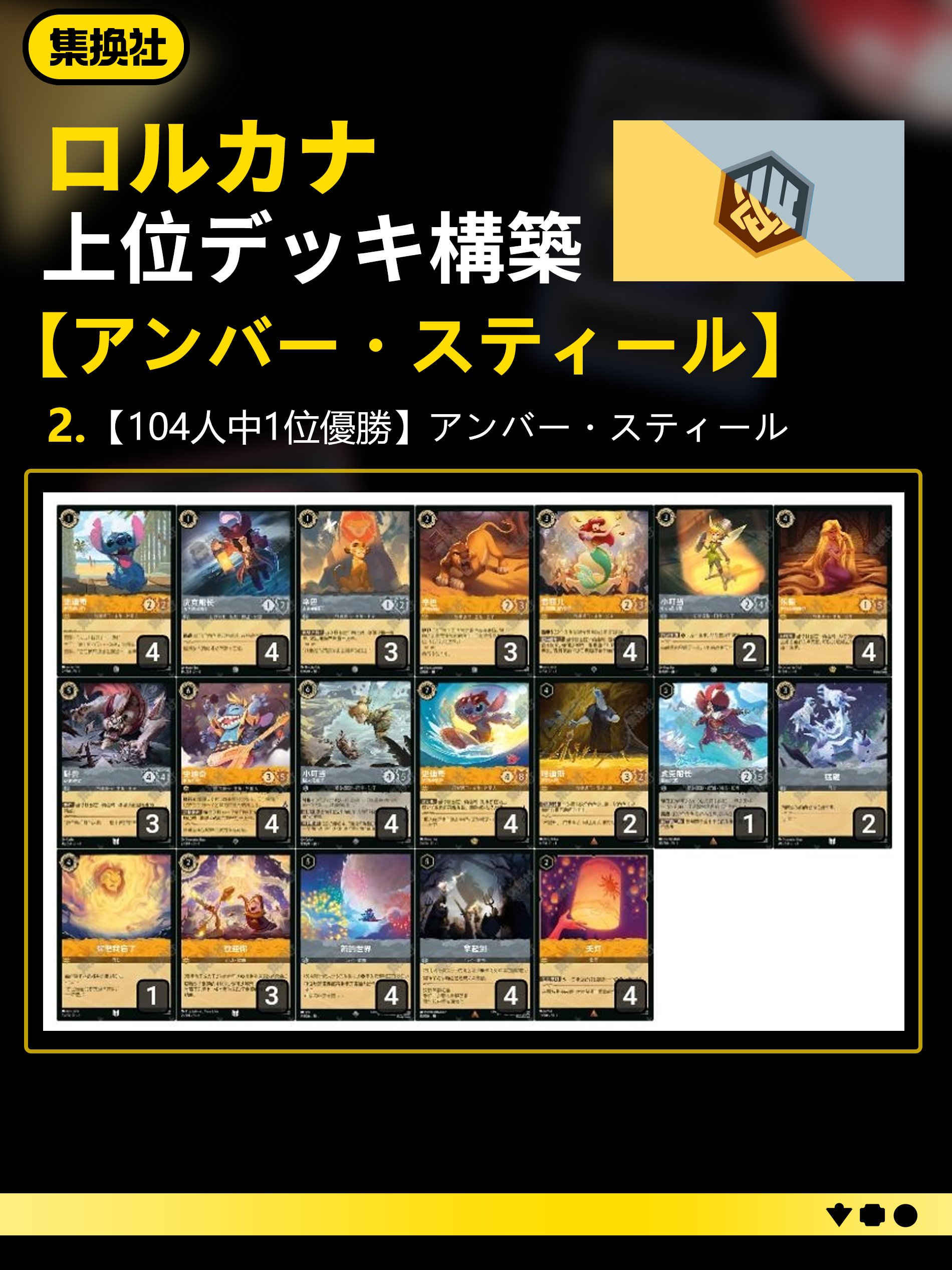 GP入賞構築】ロルカナ アンバースティール デッキ ディズニーロルカナ