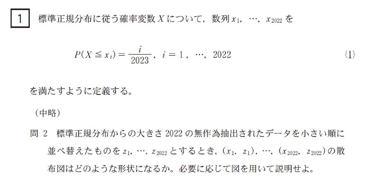 2023一橋大ソーシャル・データサイエンス学部の入試の総合問題で、QQ