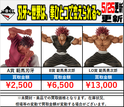 刃牙 新作 #一番くじ 買取情報ッッ！ □世界は、拳ひとつで変えられる