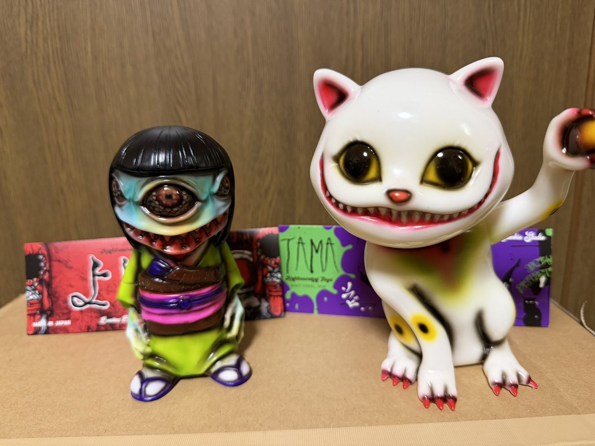 ワンフェス戦利品① 「よしこ」と「TAMA」 かっこわらいさんのソフビは