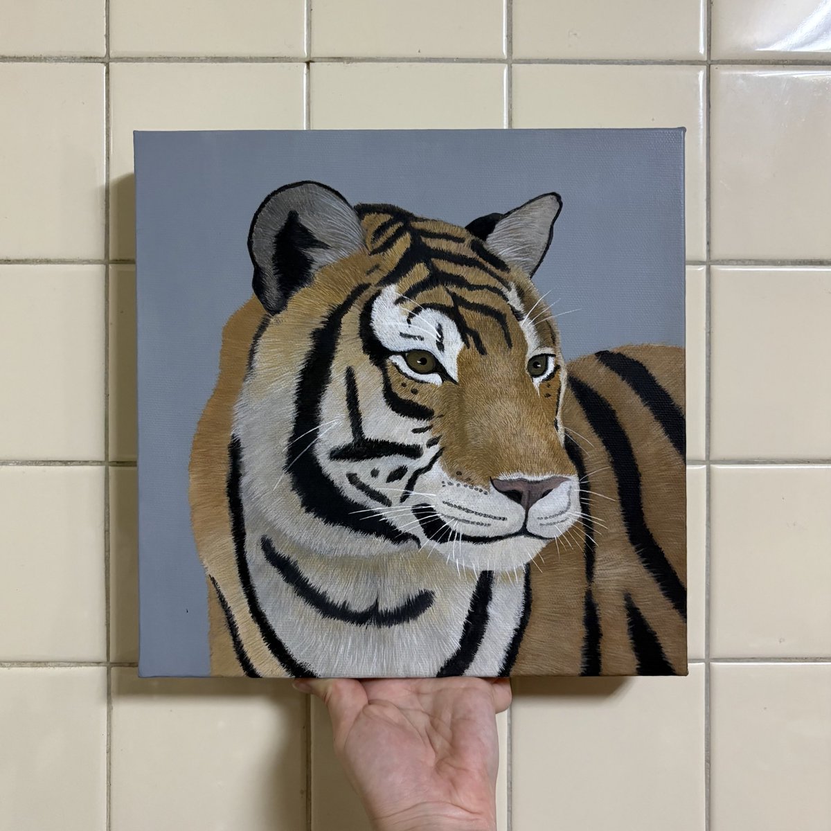 龍屋動植物水族館2026 アクリル絵具でトラの絵を描きました