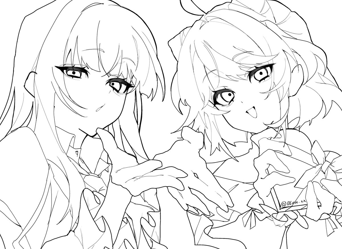 ぴちあーと @0Len_xx 様の線画お借りしました〜！🫶とっても可愛くて