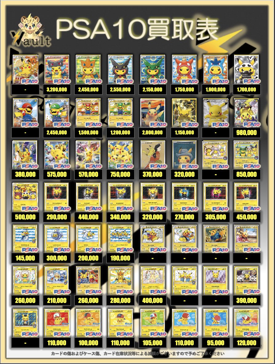 ポケカPSA10強化買取】⚡️2/27更新 ポケカPSA10の買取表になります