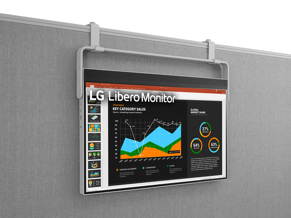 LG、吊り下げ/据え置きのどちらでも使える27型WQHD液晶モニター - PC Watch