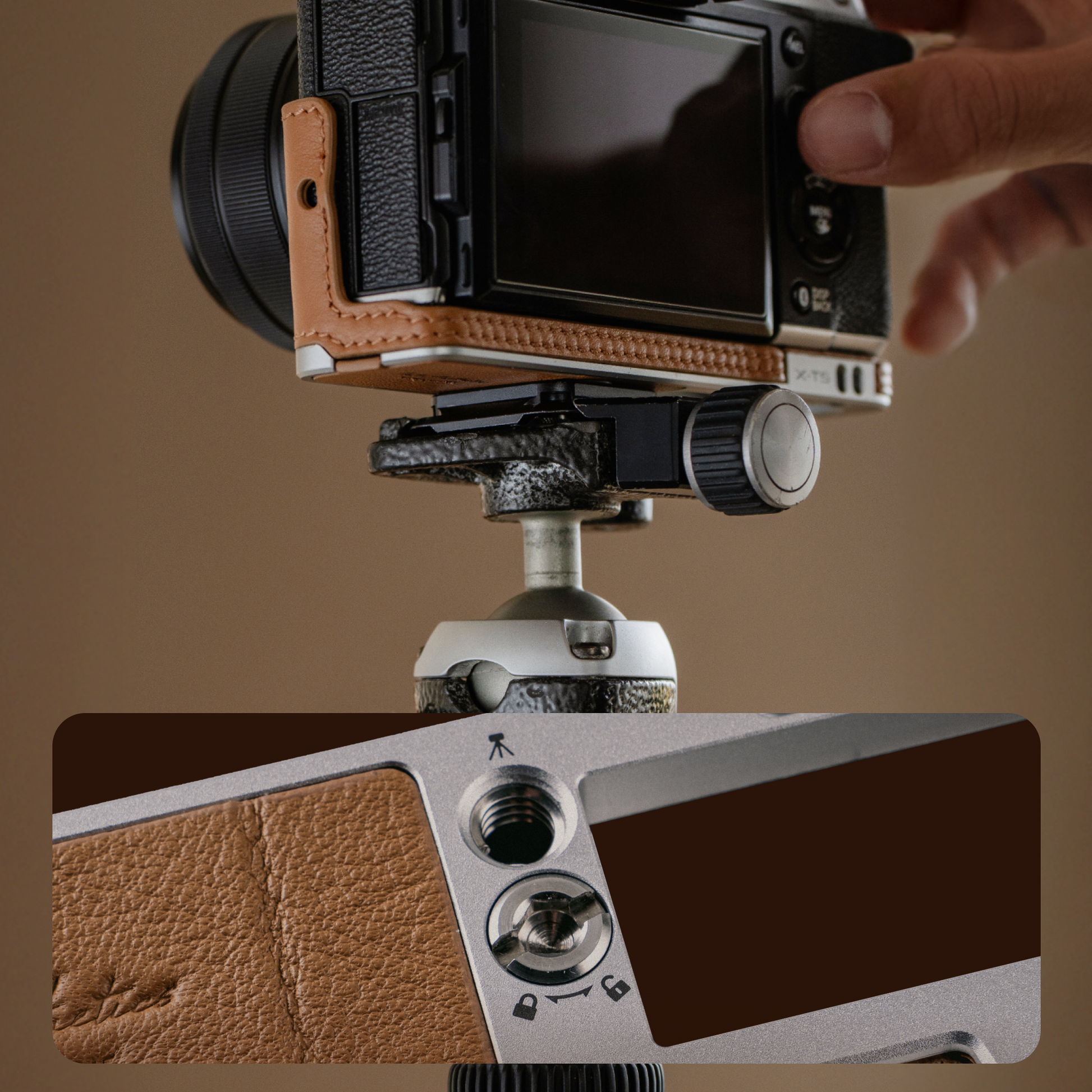 レザー カメラケース (FUJIFILM X-T5用 / ミッドナイトブラック