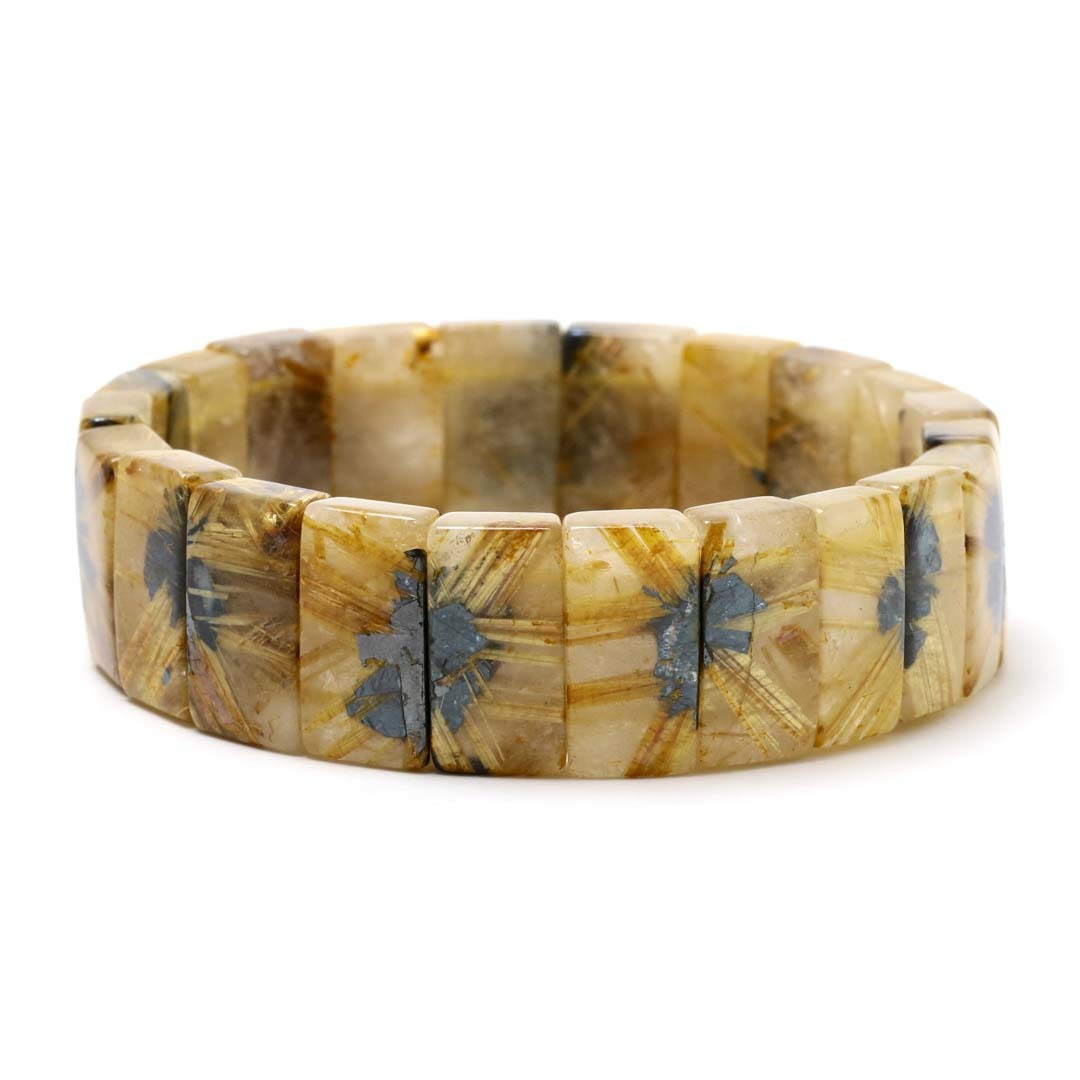 ギラギラな太陽放射ルチルクォーツのバングルブレスレット - 石の音ブログ