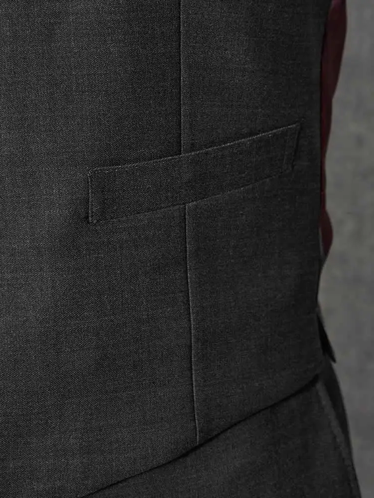 カーキー 【EDWINコラボ】デニムライク ウールセットアップ ベスト