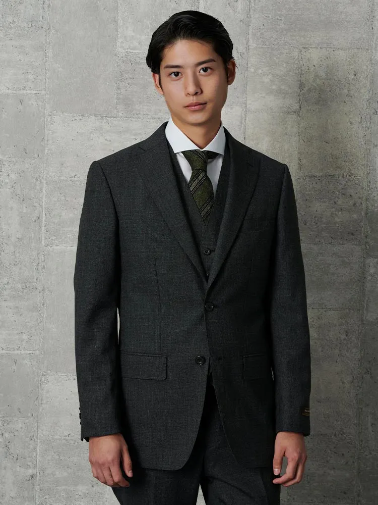 Super100'S】ウール100％ スリーピーススーツ【クラシコ】ピンヘッド