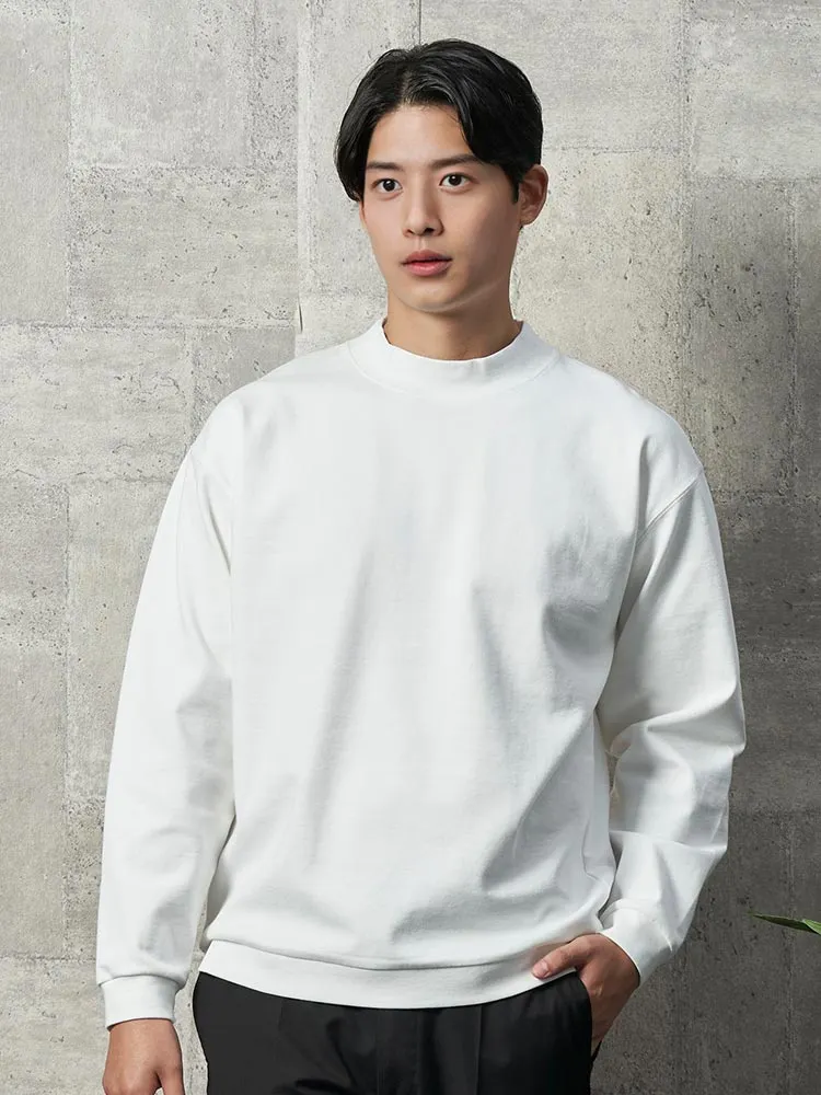 ホワイト ポンチ モックネック ロンT ブラウン/グリーン | P.S.FA公式通販