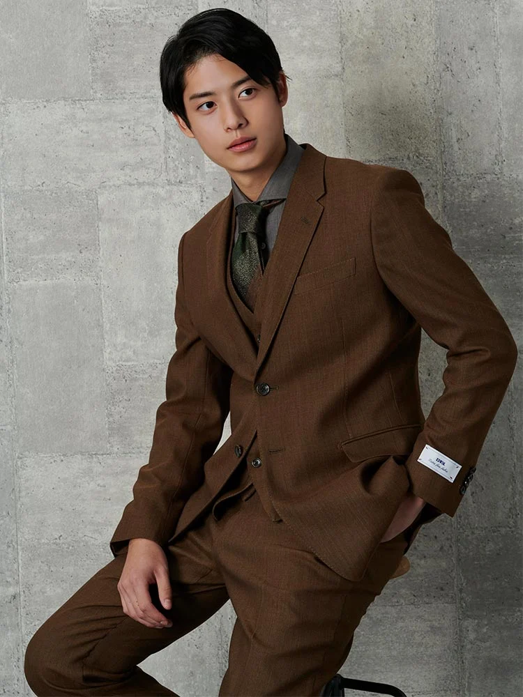 ブラウン EDWIN ウール混デニムライク ジャケット ブラック/ブルー