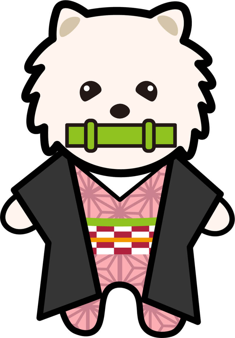 鬼滅の刃風】禰豆子*ポメラニアンのイラスト【無料】 | 無料ペット