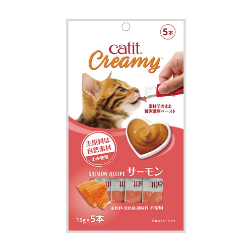 専門店用】Catit Creamy サーモン 5本入: 300｜業務用トリミング用品
