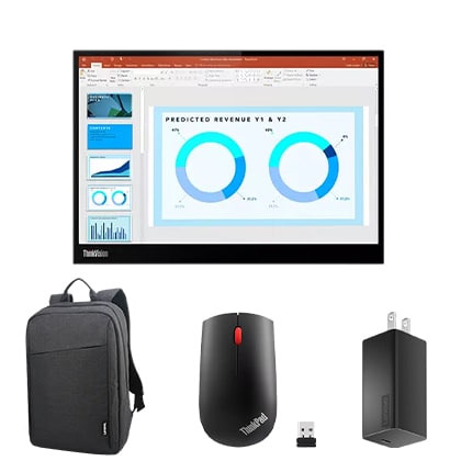 モニター＆周辺機器セット】ThinkVision M14d + おすすめ3点付き