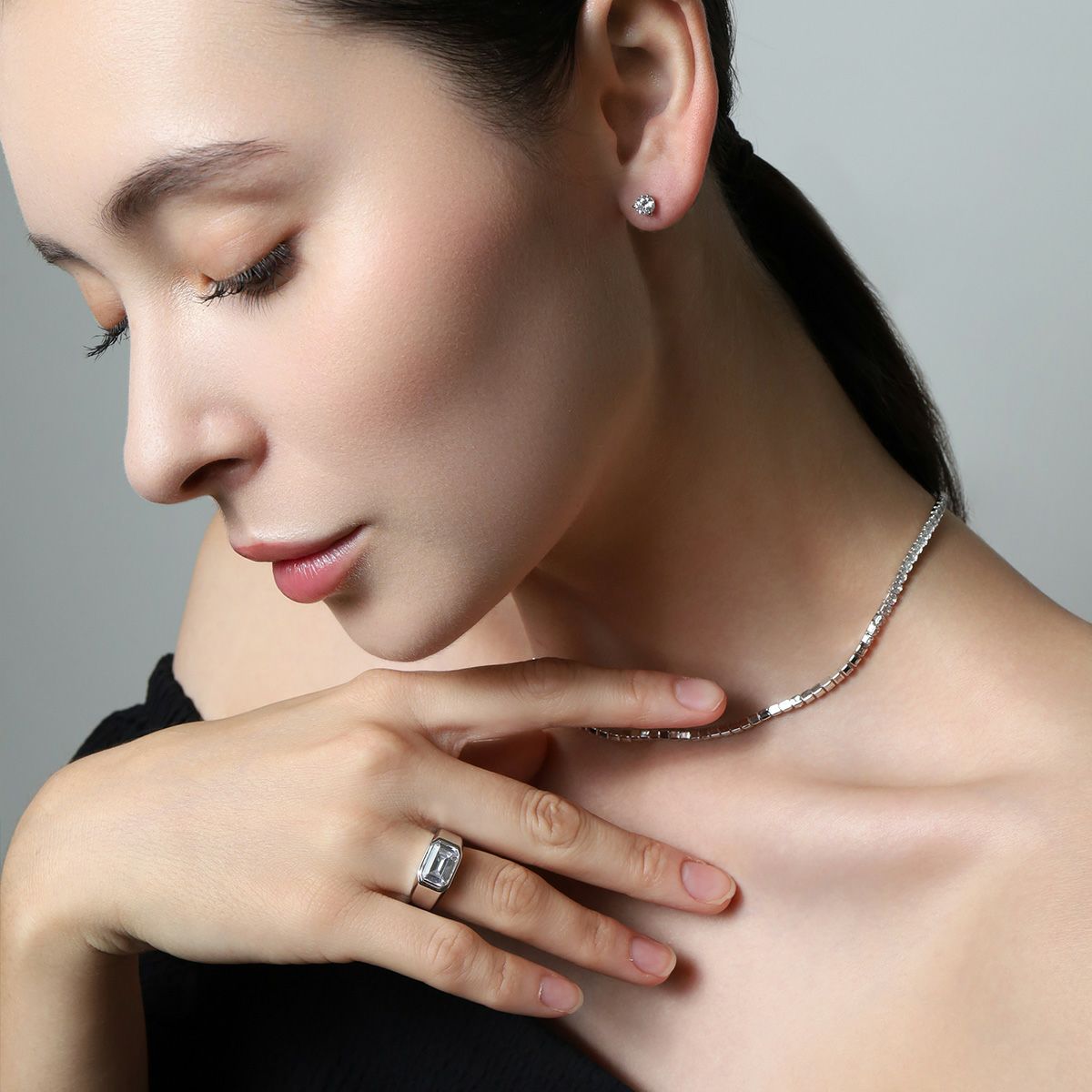 Square College Ring 【Casual】（Silver） Square College Ring