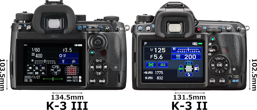 PENTAX K-3 III」と「PENTAX K-3 II」の違い - フォトスク
