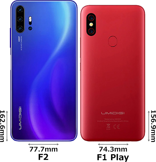 UMIDIGI「F2」と「F1 Play」の違い - フォトスク