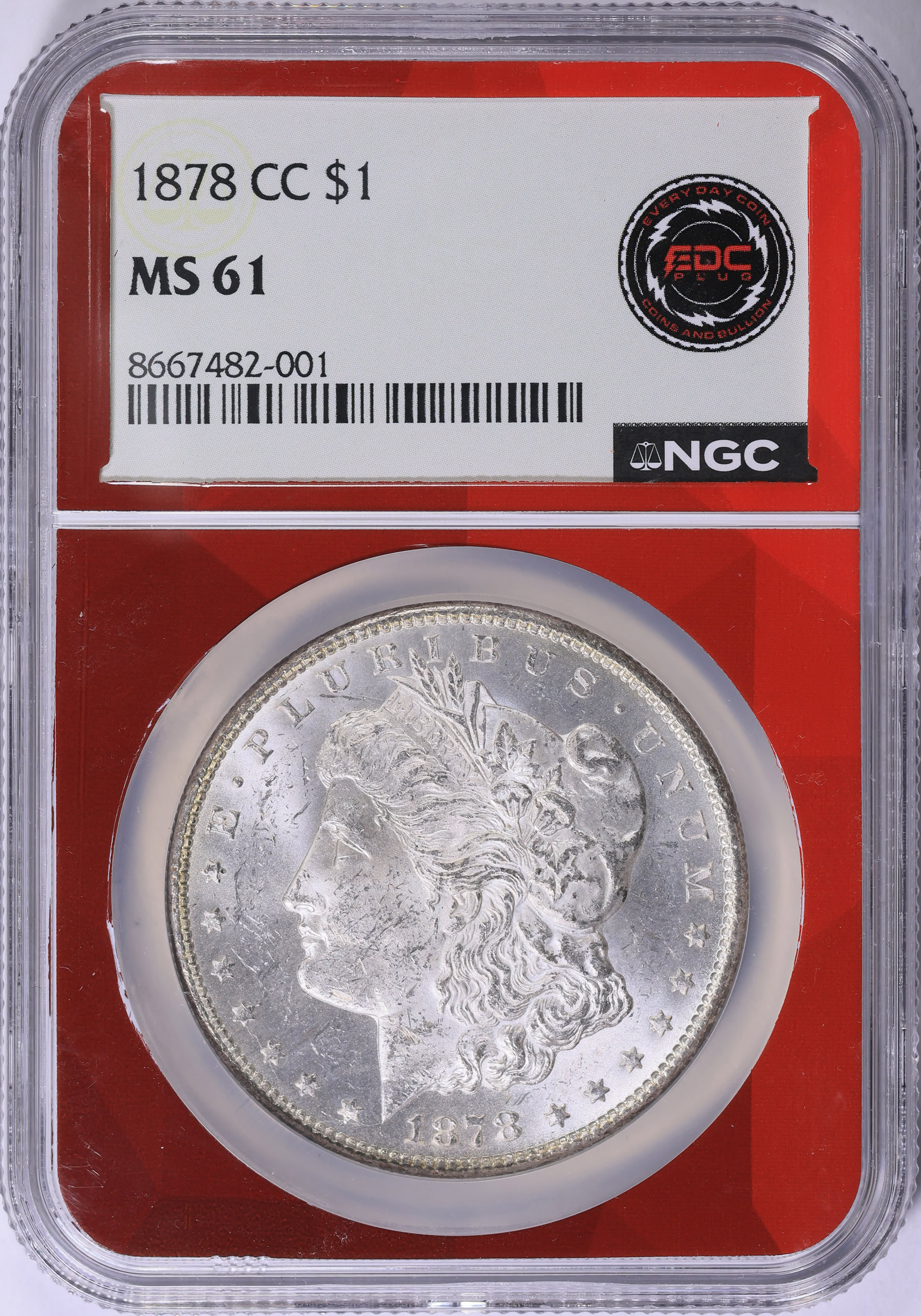 1878-CC Morgan Silver Dollar NGC MS-61 (EDC Red Core) (Item