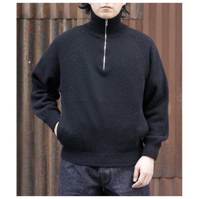 バトナー BATONER バックループ キャメル ハーフジップ BACKLOOP CAMEL