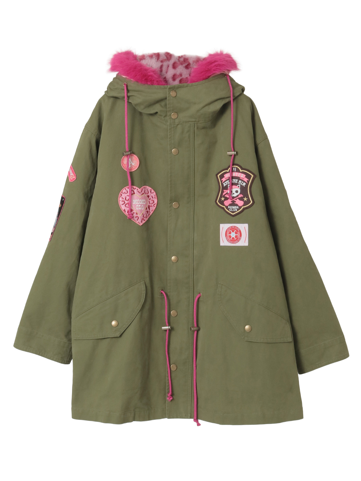 PINK HOUSE×Momoclo パイレーツキャットワッペンモッズコート｜ピンク