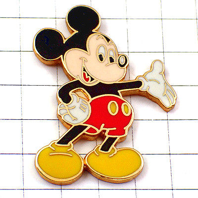 ピンバッジ・ポーズを取るミッキーマウス／ディズニー・337074