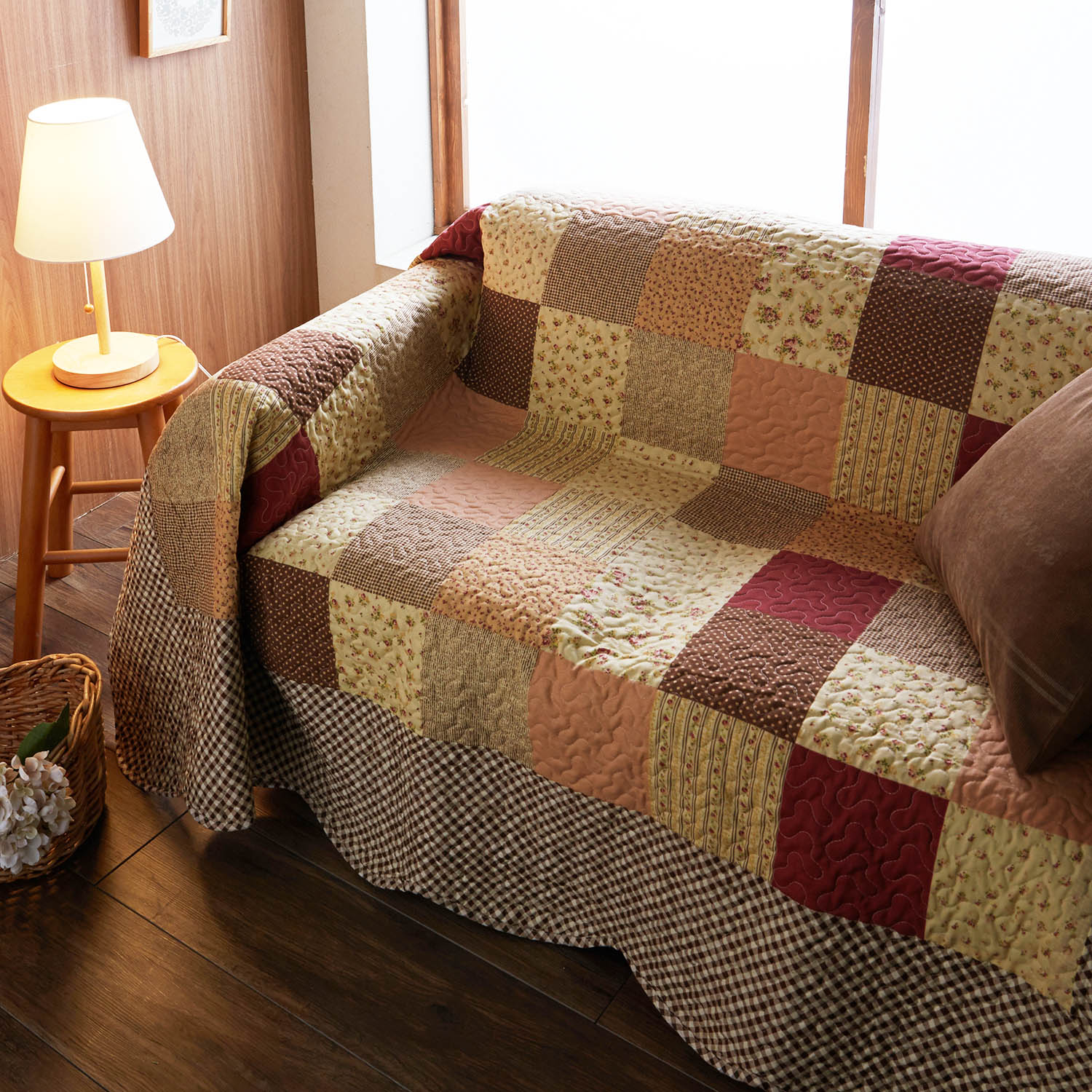 パッチワークキルトマルチカバー・ソファーカバー（ソファーカバー